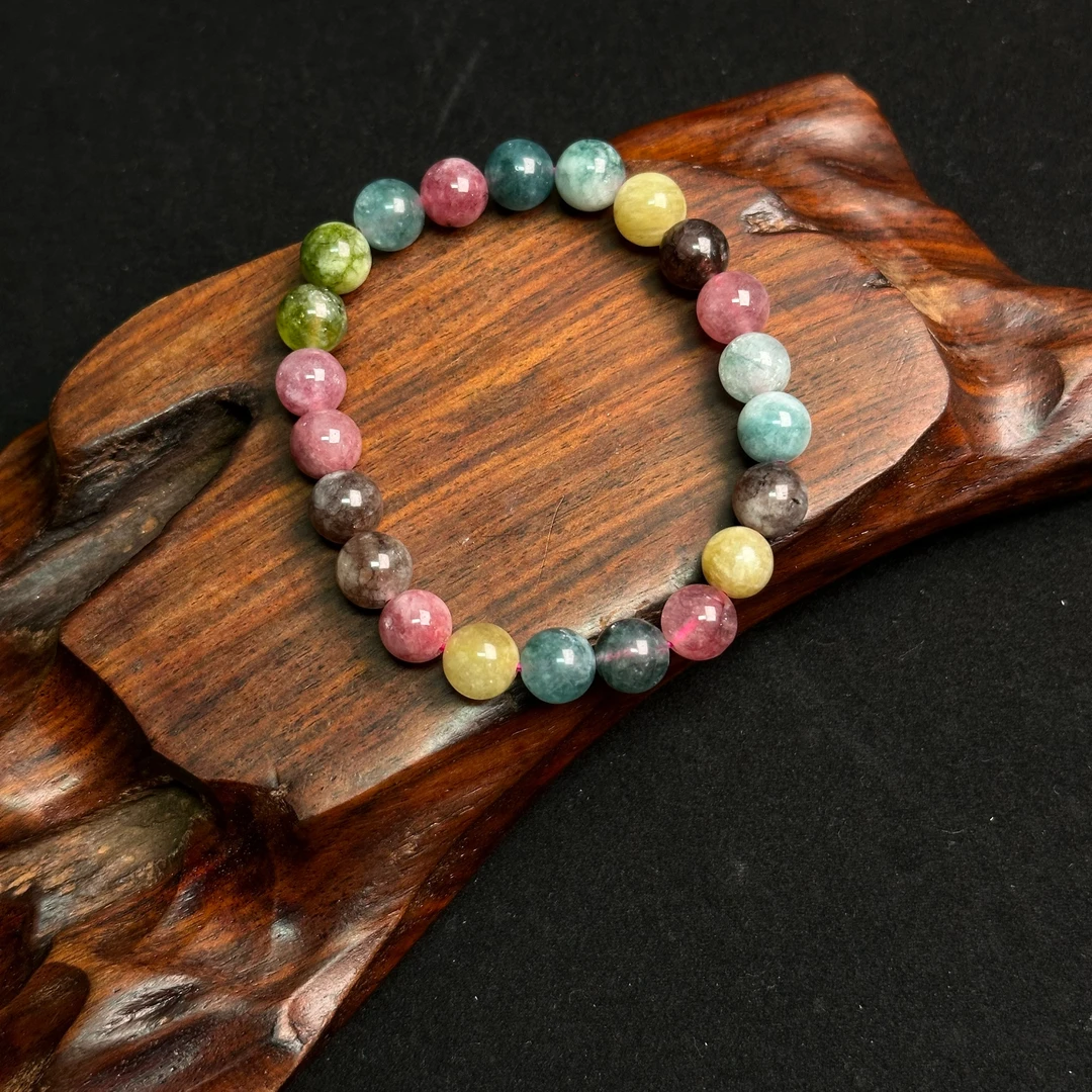 D114彩碧素圈手链（8mm±）颜色多样性发货