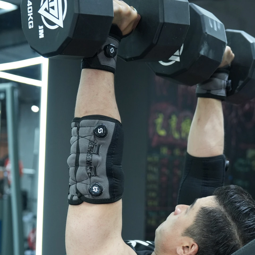 shakesphere健身专利旋钮护肘训练卧推透气专业吸汗保护带
