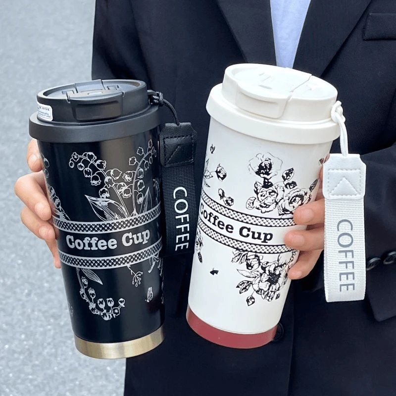 新款高颜值水杯316不锈钢保温杯秋冬学生杯子办公室便携双饮杯Mlx