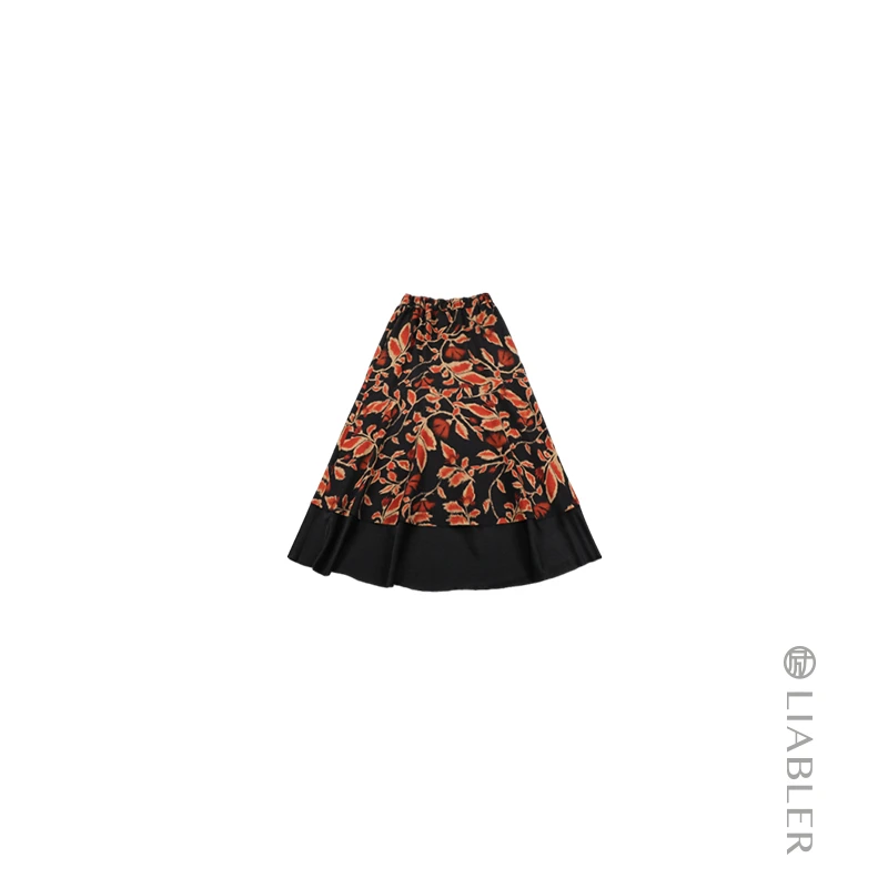 LIABLER/励【锁南枝】2024春夏羊毛混纺法式浪漫半身裙 LSS24552H