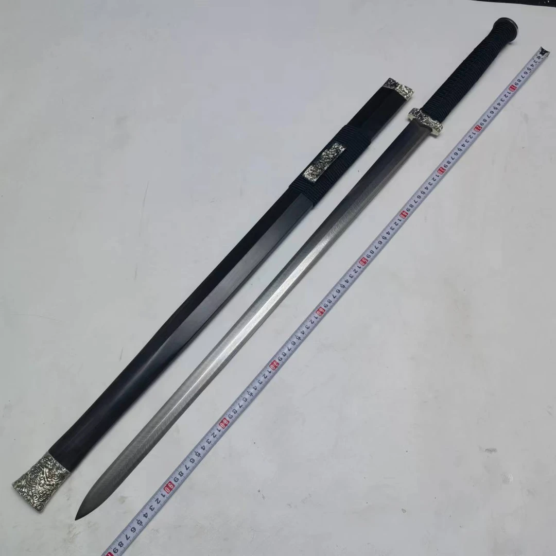 [九剑堂] 云纹汉剑白铜仿古锻造收藏一体龙骨工艺品摆件未开刃