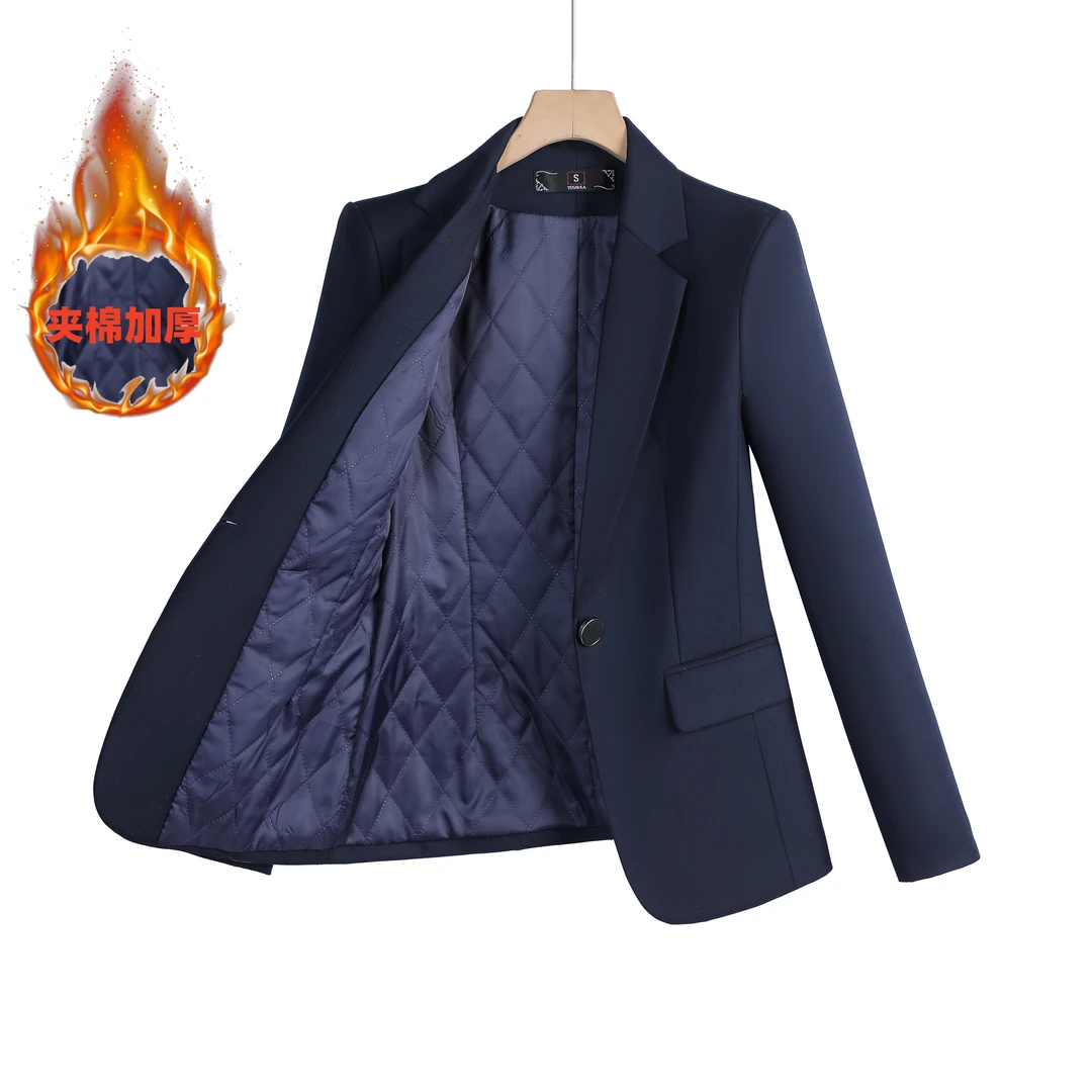 依职蕴夹棉加厚修身女神范气质春秋时尚洋商务秋冬小个子商务正装