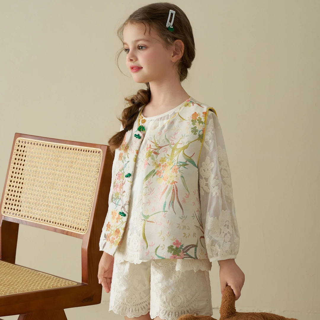 蕾丝单上衣泡芙定制  春夏季外套春季女童裙子 DY240324