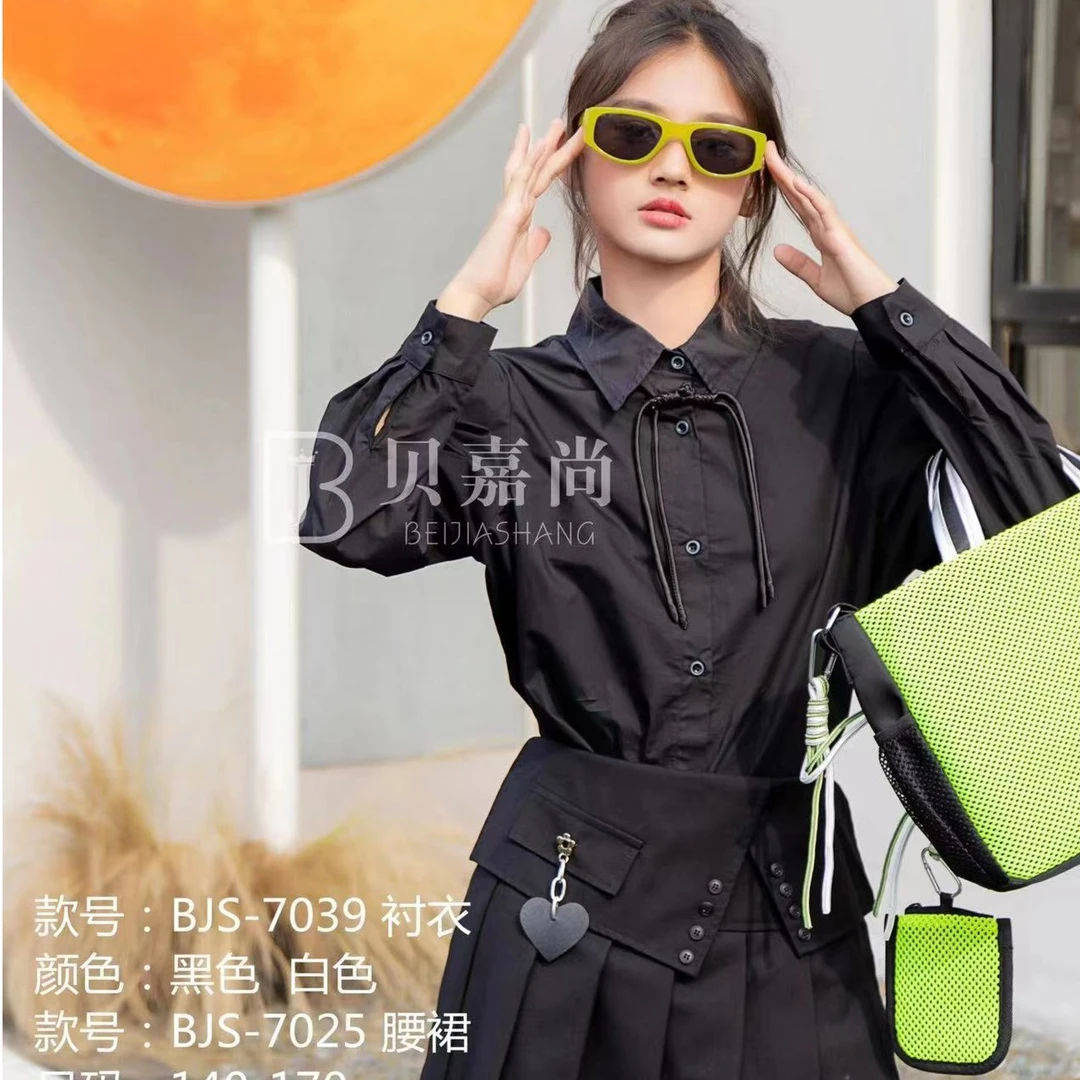 221高品质潮牌个性女童衬衫