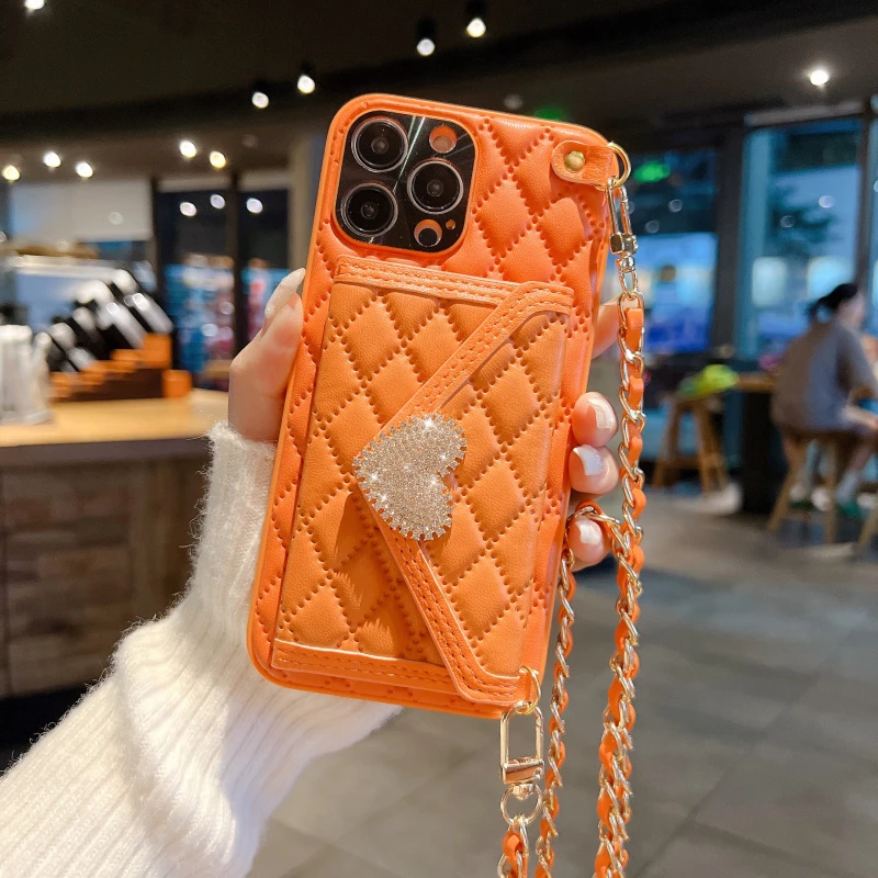 新款奢华卡包苹果13手机壳女款iPhone12max斜挎背带11高档pro潮牌