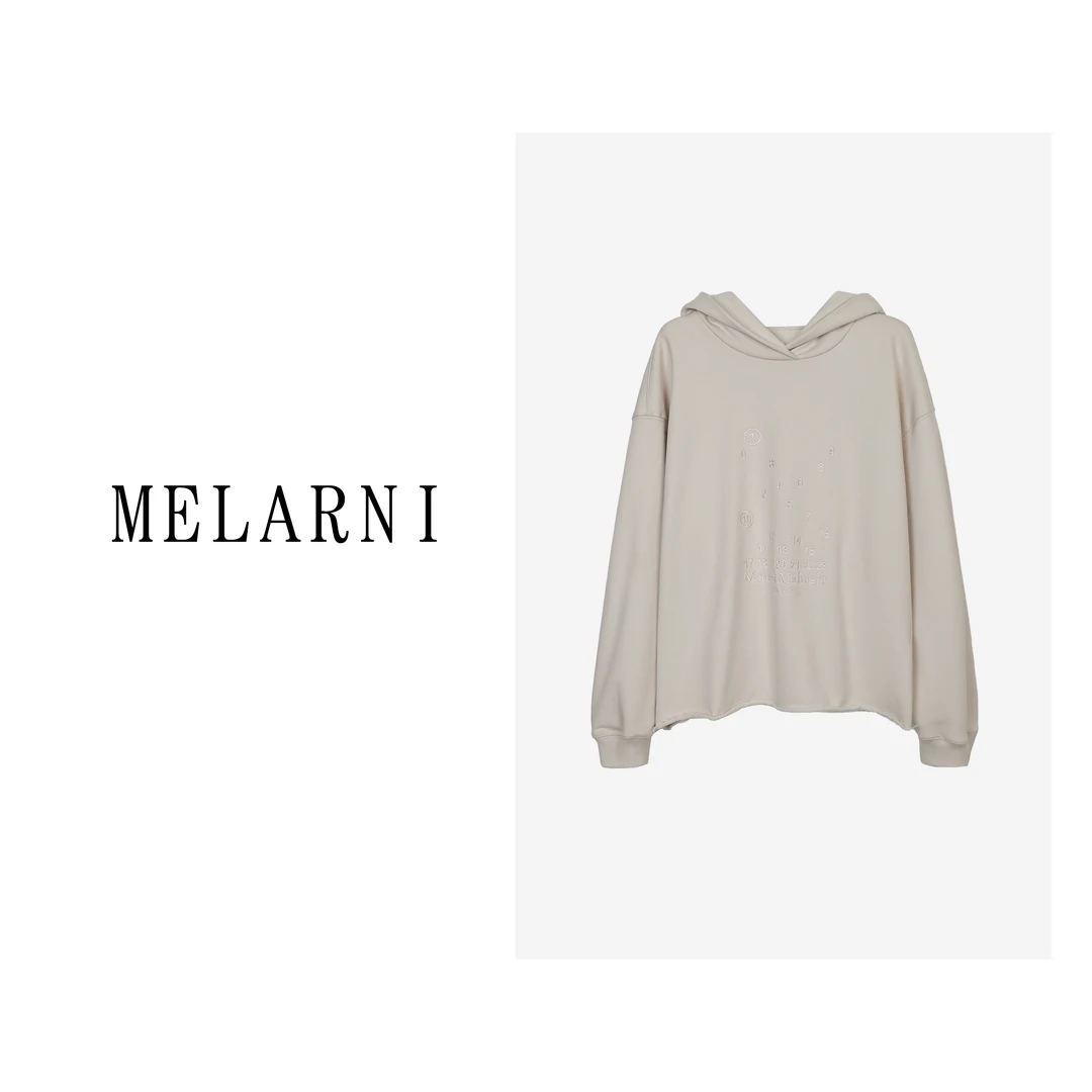 【MELARNI】造型感强舒适百搭潮流数字卫衣MLN10015