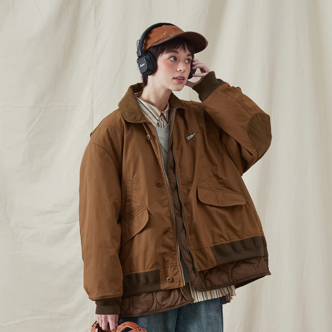 NOTHOMME 3M新雪丽冬MA-1飞行夹克假两件拼接棉衣棉服外套男