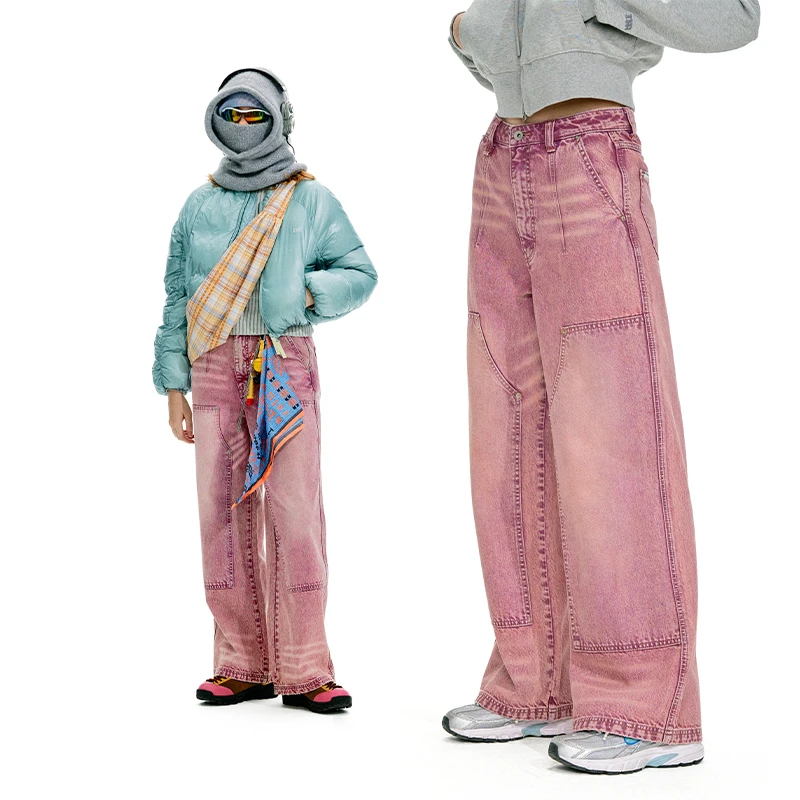 NOTHOMME 复古水洗cleanfit伐木工牛仔裤重磅直筒双膝长裤女