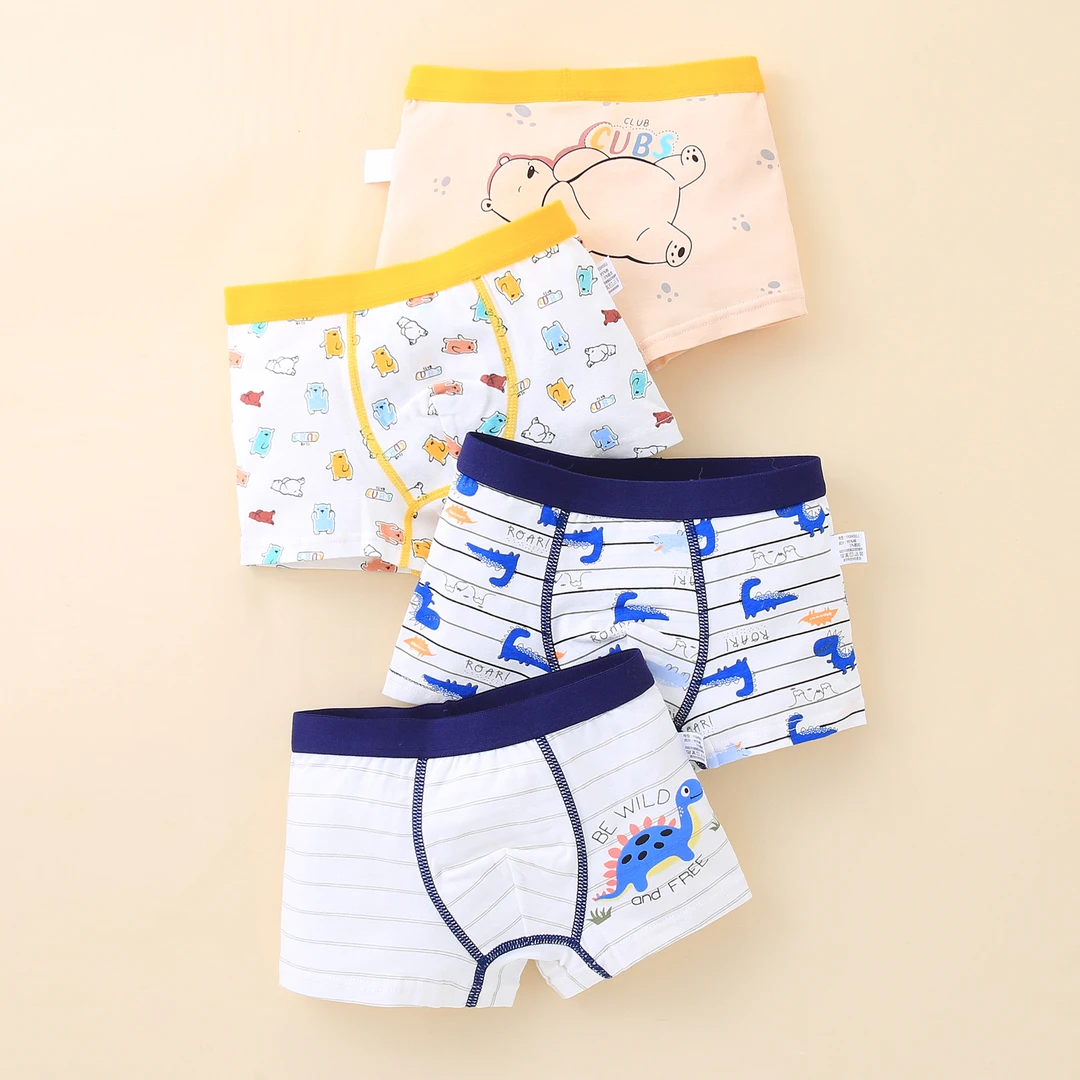 男童小童精梳棉童平角抗菌不夹pp短裤透气男孩中大童宝宝卡通底裤