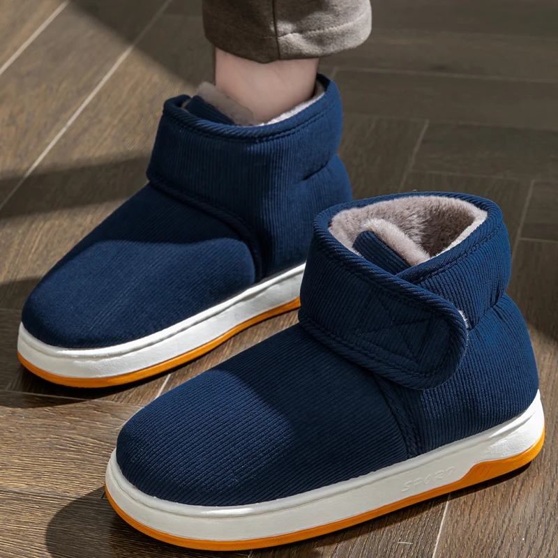 老人棉拖鞋男士可外穿牛筋底防滑老人保暖室内居家棉鞋中老年冬季