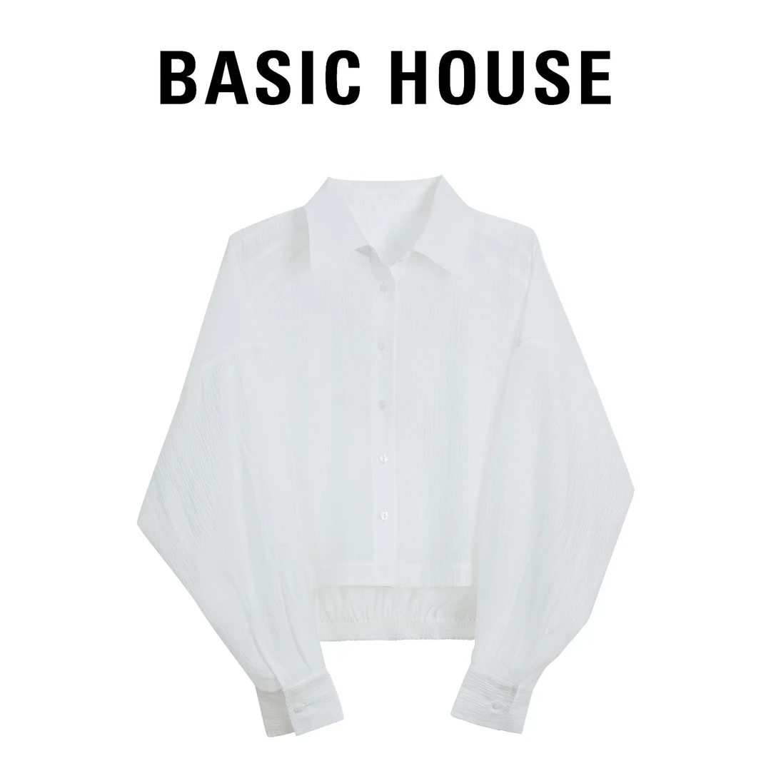 Basic House/百家好2024年高级感百搭休闲气质百搭衬衫外套