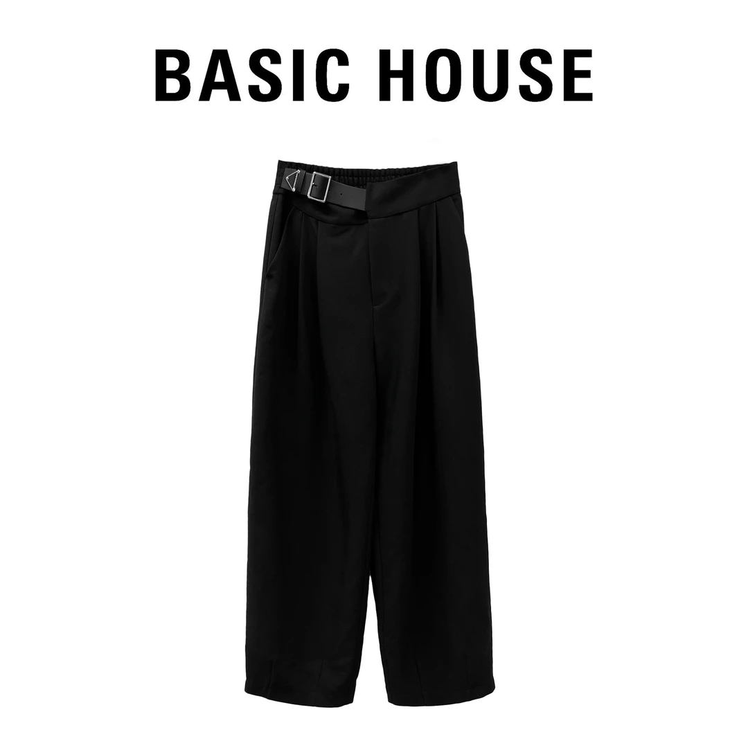 Basic House/百家好【陈嘉尔专属】松紧腰显瘦休闲西装阔腿裤6272