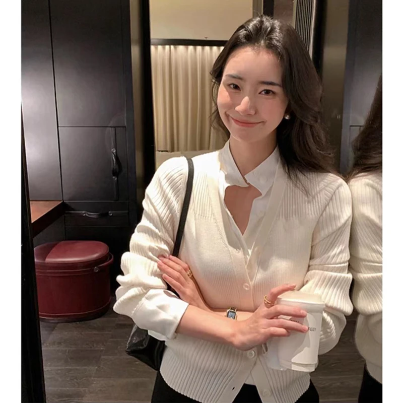 羊毛长袖针织衫显瘦开衫女洋气短款外套打底宽松上衣韩版小众毛衣