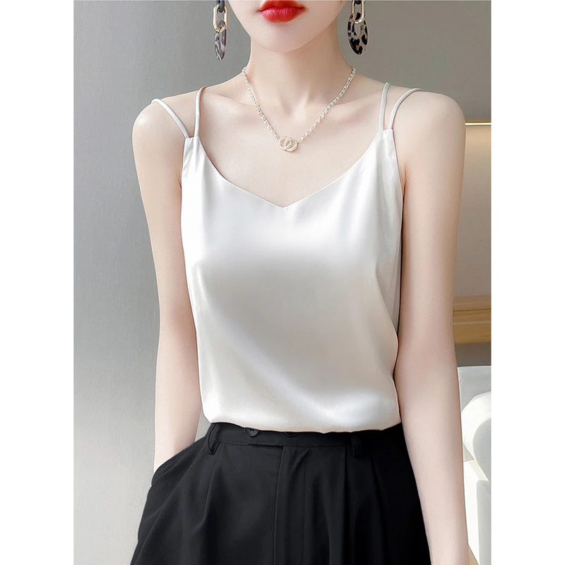 桑蚕丝吊带背心女装夏季外穿气质打底设计感小众薄款百搭内搭上衣