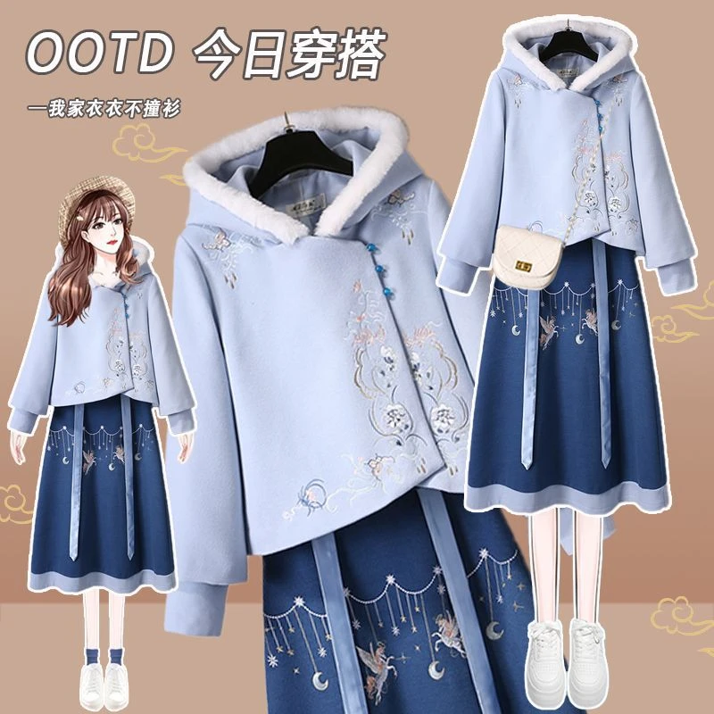 唐装2024汉服复古风中国风冬季加厚仙女新款女装改良版现代