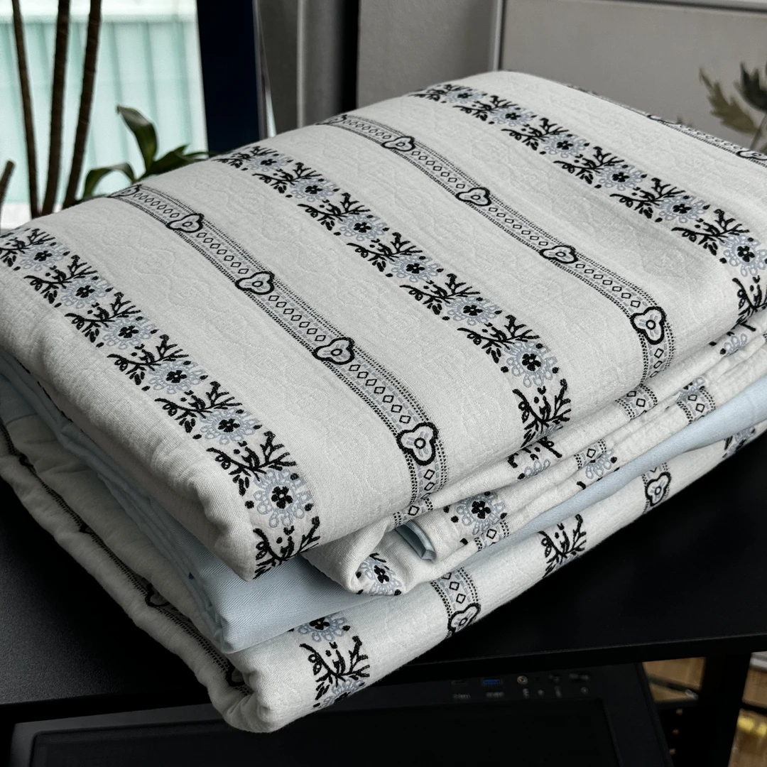 ZAKER纯棉40S双层纱色织提花刺绣款柔软亲肤床单床笠款四件套