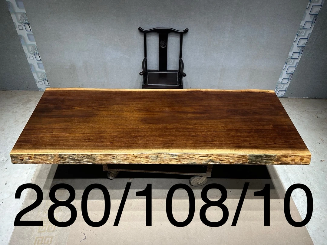 黑檀实木大板茶桌原木办公桌会议桌餐桌整板设计