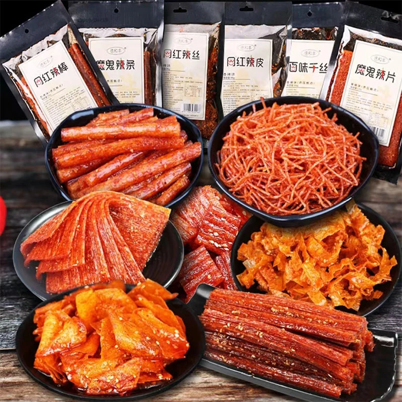 DEHEFENG/德和丰平江大辣片辣棒辣块网红严选组合香辣味辣皮美味