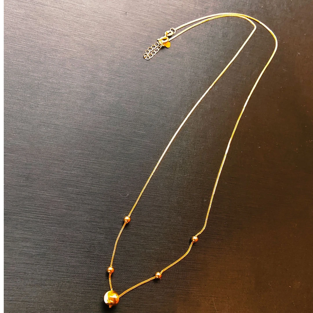 107#18k金猫眼项链时尚百搭素链