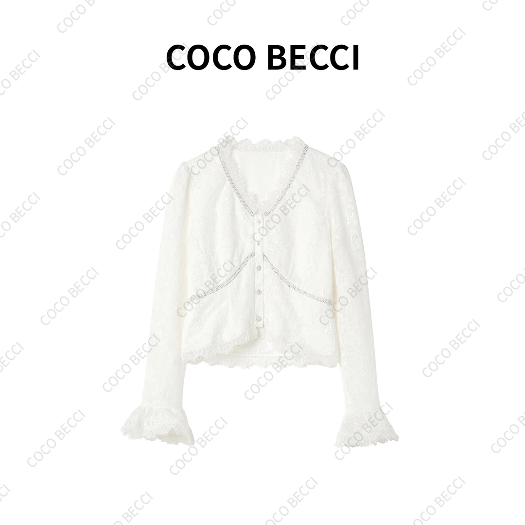 COCO BECCI【白色恋人】法式蕾丝衬衫YT24JA11J053