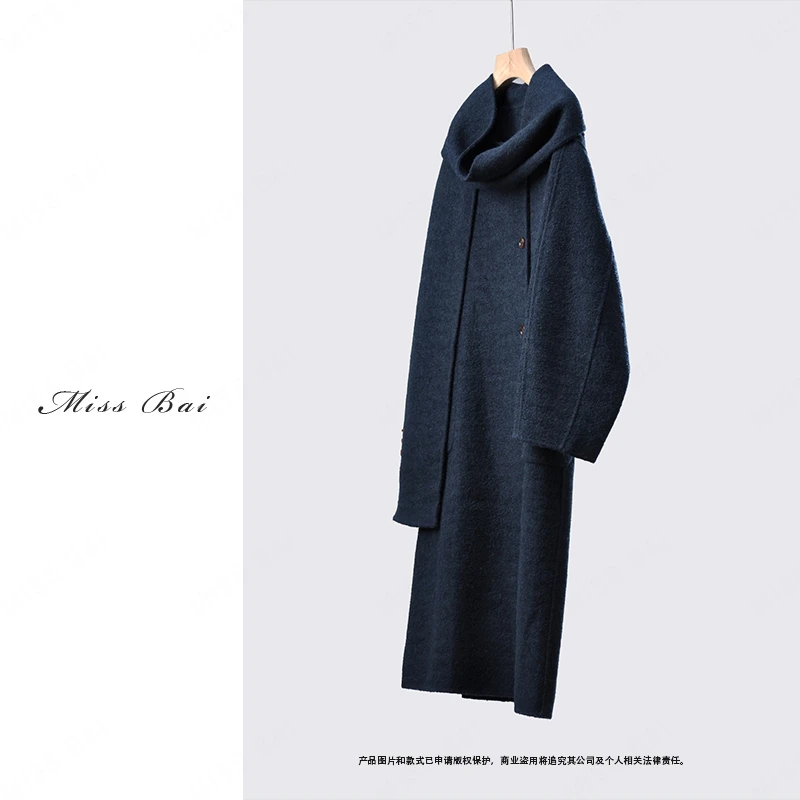 YIWEN-时尚气质款毛呢中长款秋冬大衣DY0076