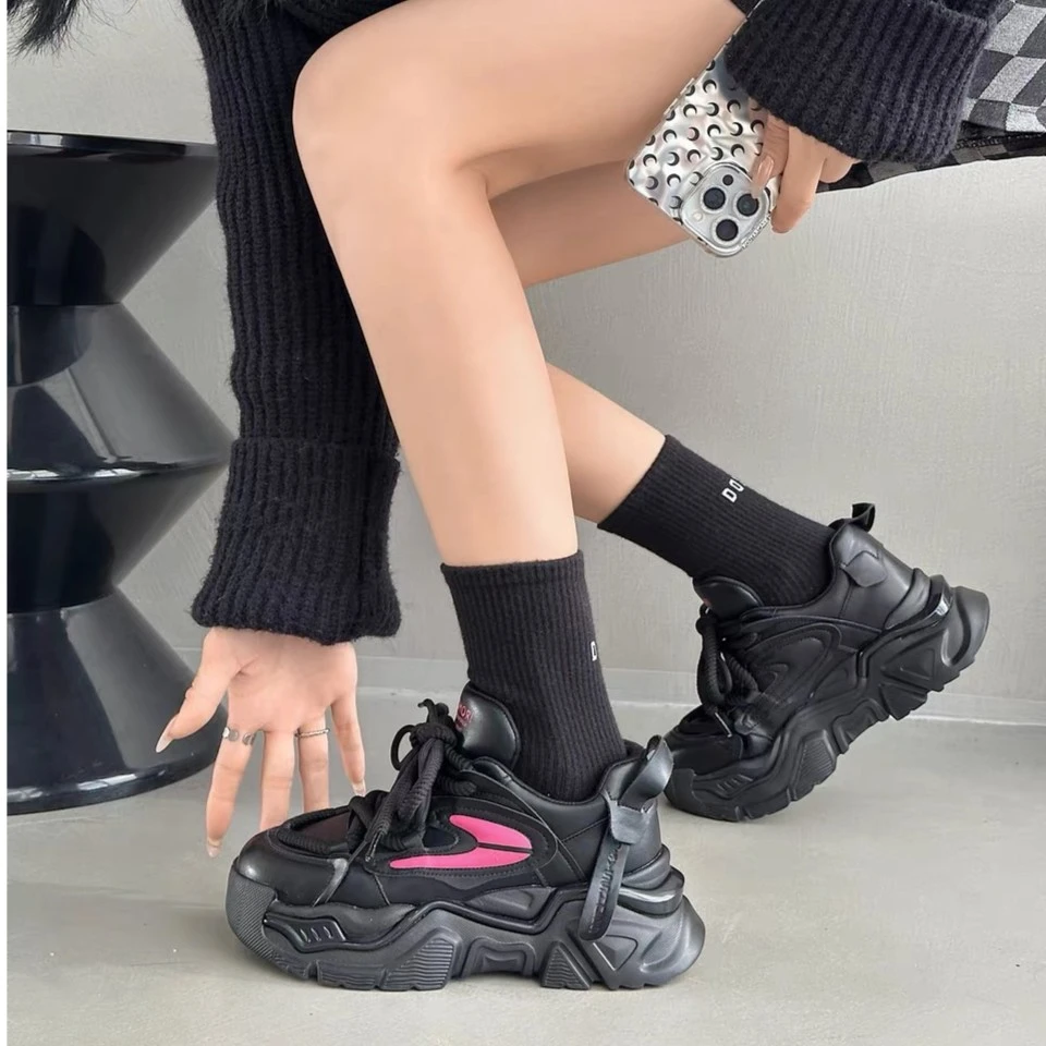 【慢慢女鞋】网红 厚底2023年春季新款时尚ins百搭秋冬休闲鞋666-1