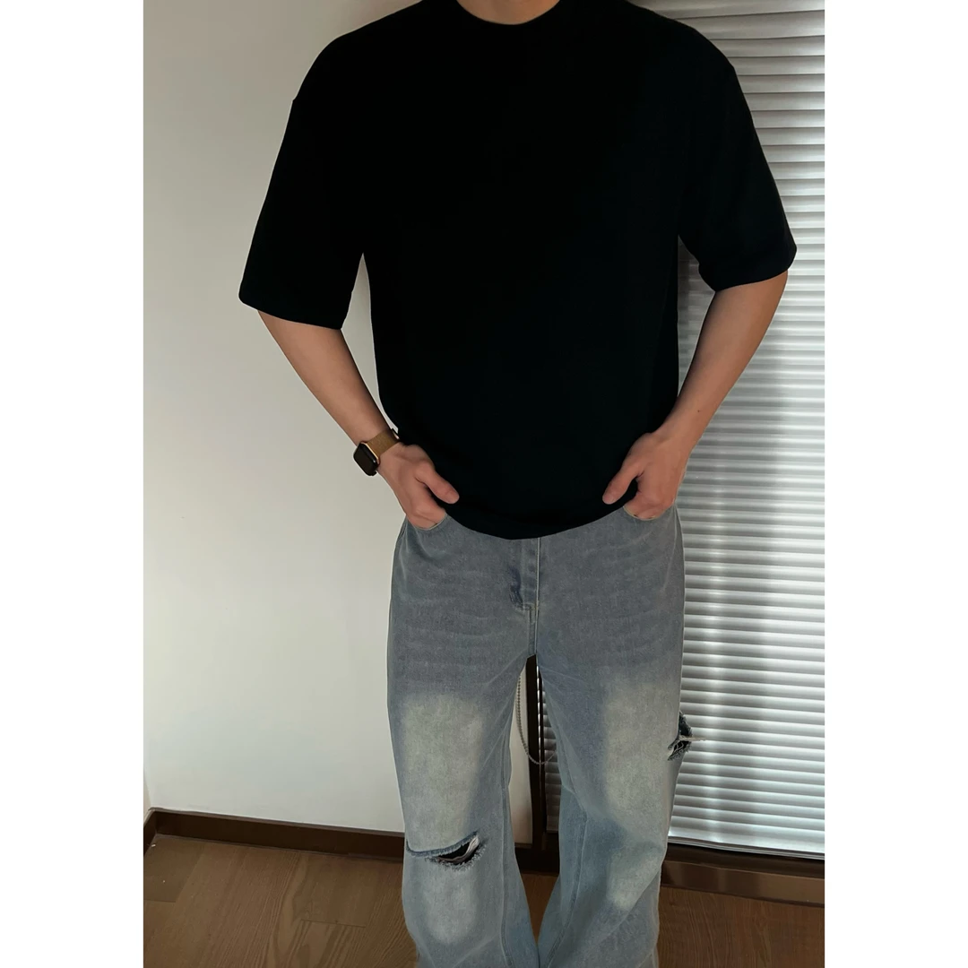 MBH | COSY TEE重磅T恤棉毛廓形基础打底短袖小低领上衣M012