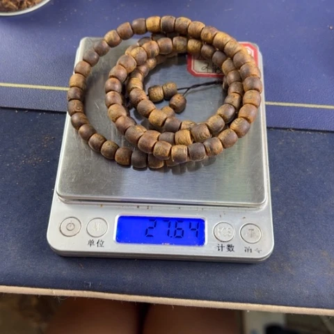 沉香手串瑞*醇化老白棋沉香手串27.6克