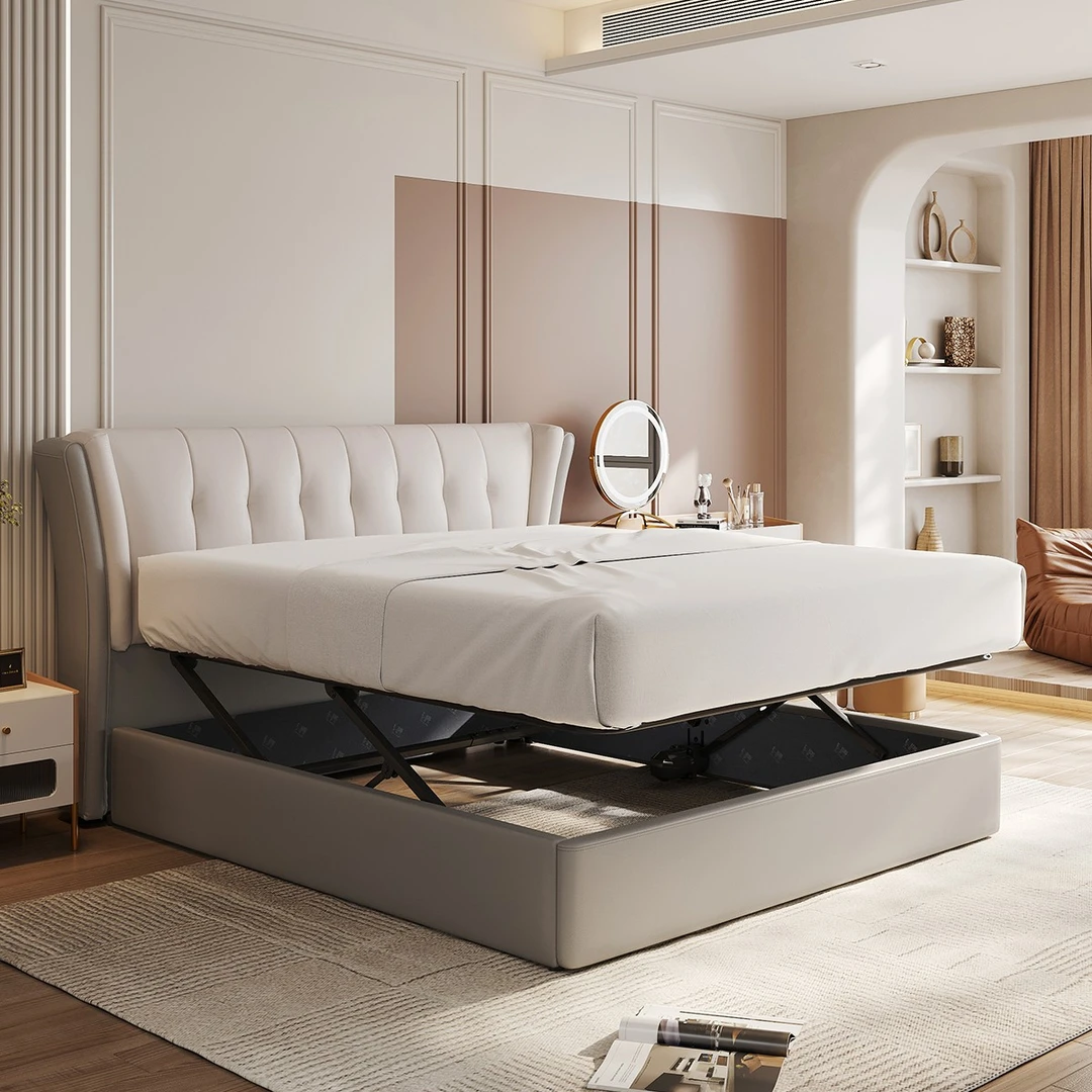 【奥莱】芝华仕 法式奶油风高端真皮软床主卧室家用轻奢婚床C224