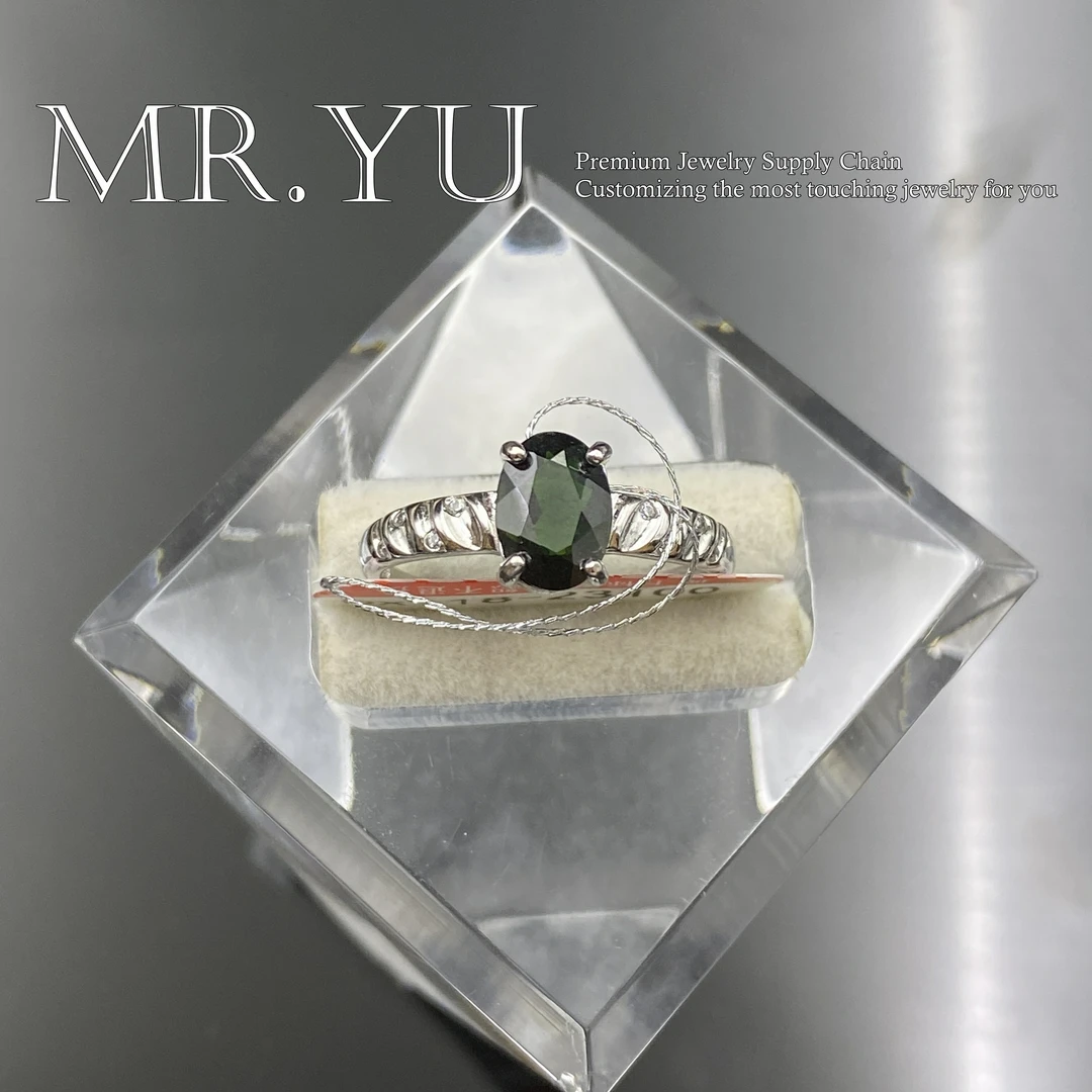 天然碧玺s925银戒指气质时尚复古小众个性素款经典开口戒指bx118