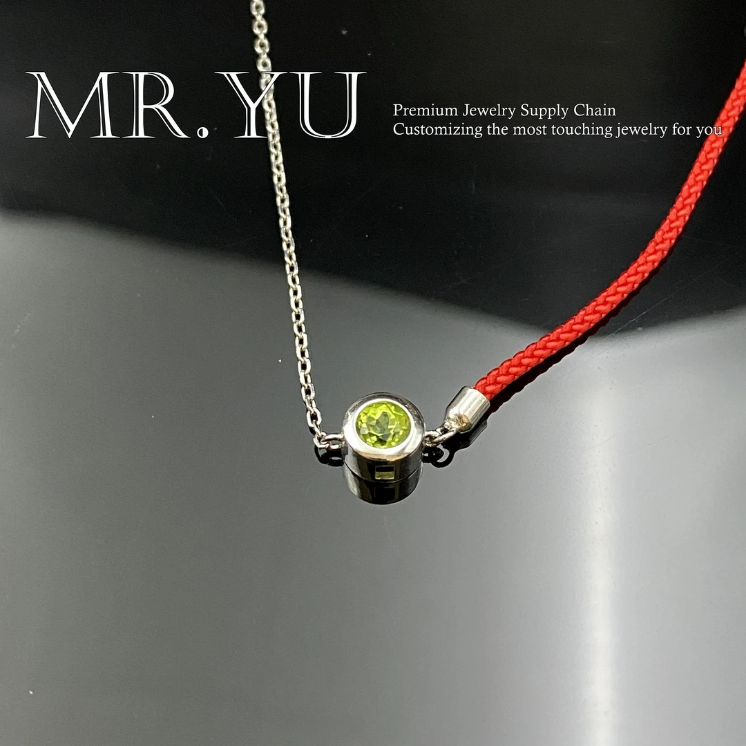 天然橄榄石s925银手链时尚简约小众经典个性日常百搭手链gl006