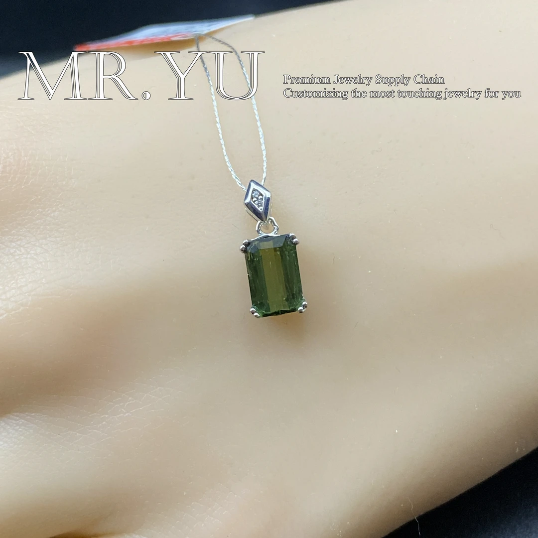 天然碧玺s925银气质时尚精致小众简约百搭精美个性复古bx0028