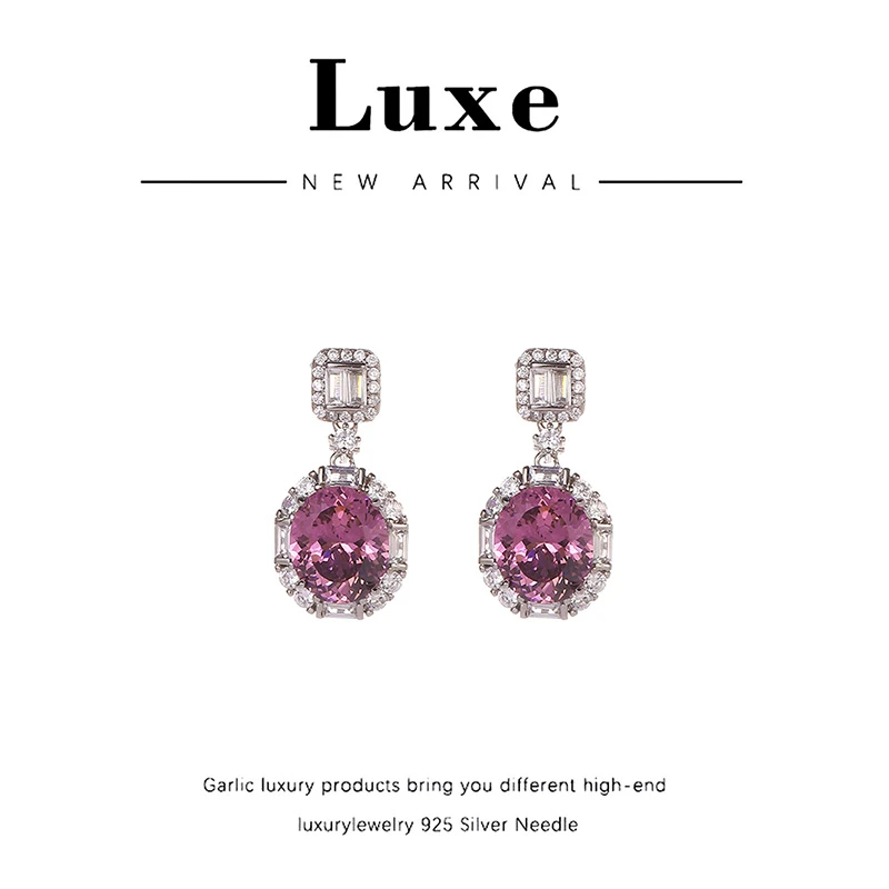 铜合金合成锆石耳饰  【琴愿为你】时尚耳坠高端女耳环CE190320