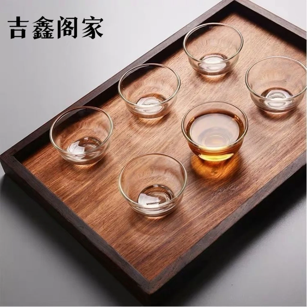 家用玻璃标准玉兰小茶杯子30毫升小杯子一口杯