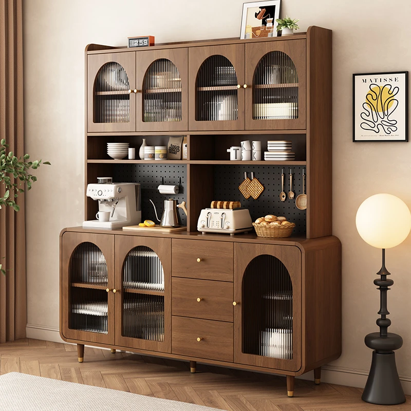 实木生态板餐边柜靠墙一体小户型家用客厅置物柜储物收纳酒柜餐厅