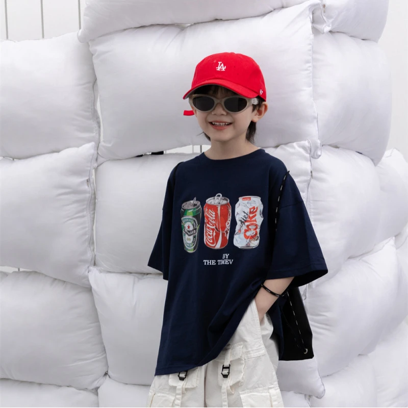 织里春夏童装男童短袖T恤2024新款男孩宽松百搭卡通印花儿童体恤