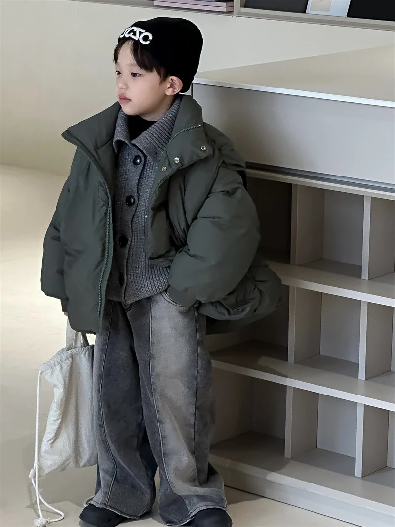 奶酪与喵羽绒服冬季2023新款儿童面包服马甲袖子可拆-60019