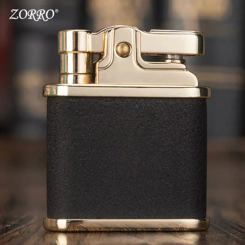ZORRO佐罗正品磕头煤油打火机老式按压点火个性怀旧经典手工高档
