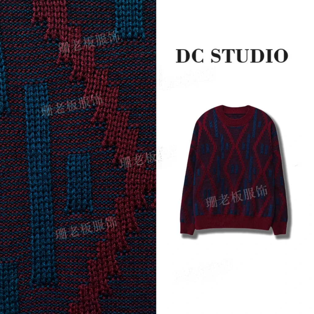 DC STUDIO【烈焰】2024秋冬新款针织宽松加厚提花圆领套头毛衣4