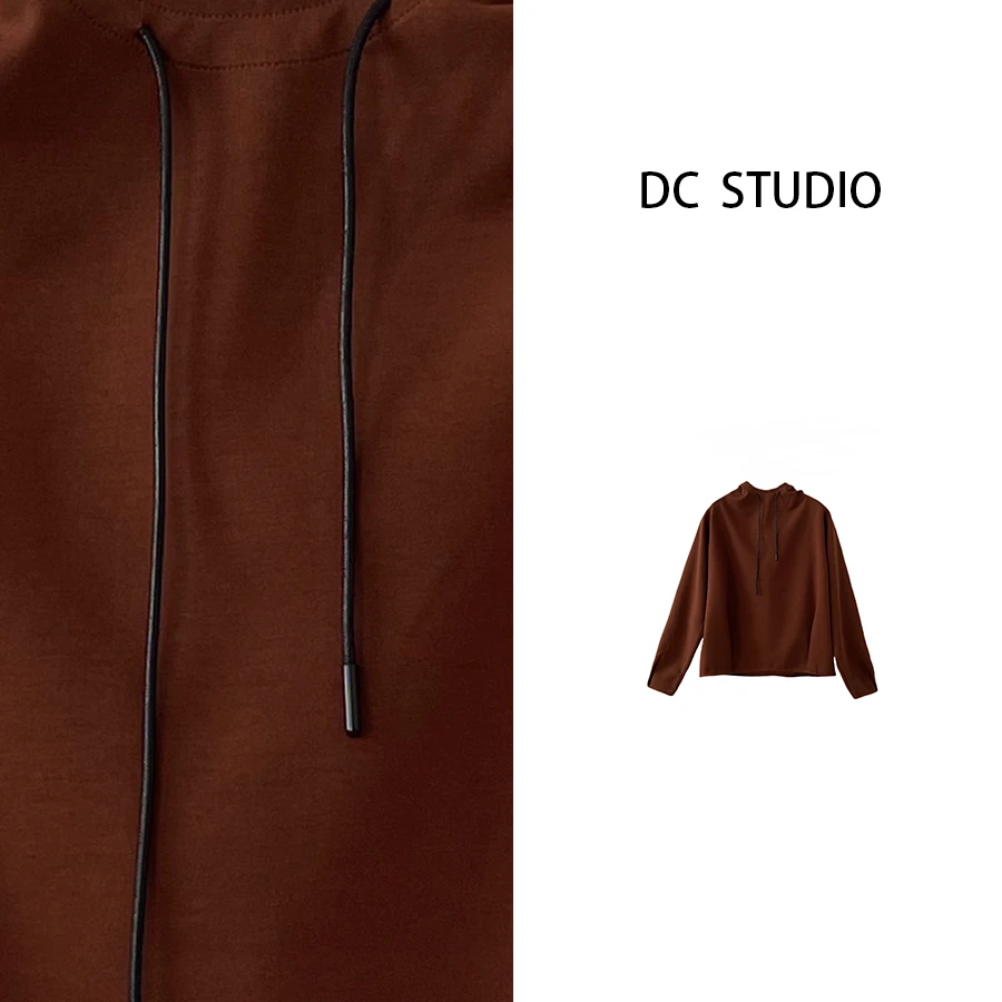 DC STUDIO【比利时】2024新款秋装时尚休闲百搭纯色简约连帽卫衣