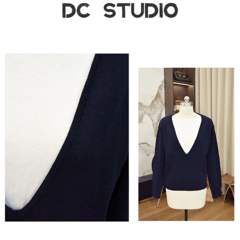 DC STUDIO【皓月当空】2024秋冬新款时尚百搭设计师保暖拼接毛衣