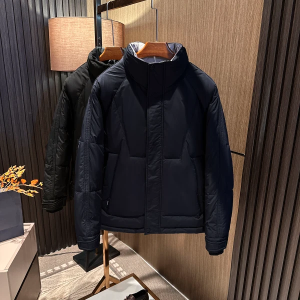 级简御寒！冬季男士简约纯色立领男款高档保暖90白鸭绒保暖羽绒服