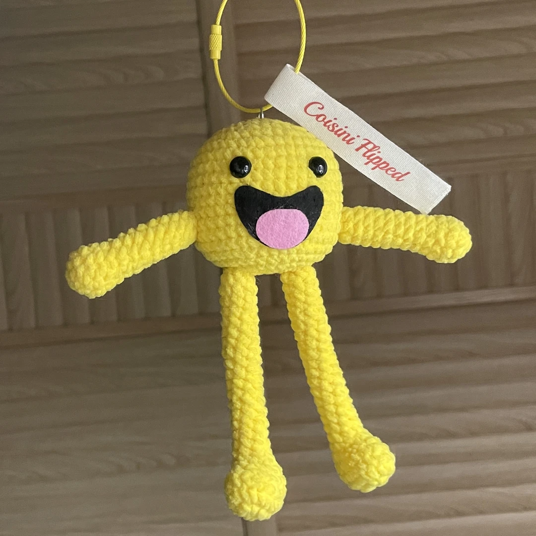 【成品】15cm左右黄子弘凡同款黄元元笑脸玩偶毛线钩织礼物