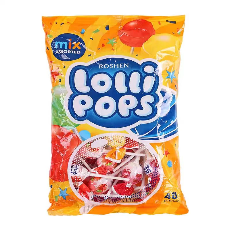 俄罗斯进口如胜棒棒糖乳酸奶昔双色水果味婚庆新年喜糖