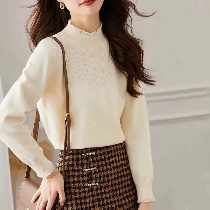 B051-B060毛衣小清新时尚秋冬休闲百搭高领厚毛衣