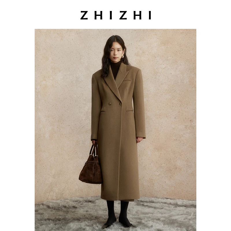 致知 八六子 双排扣西装大衣外套2024冬季新款驳领ZZ2DWWWW071