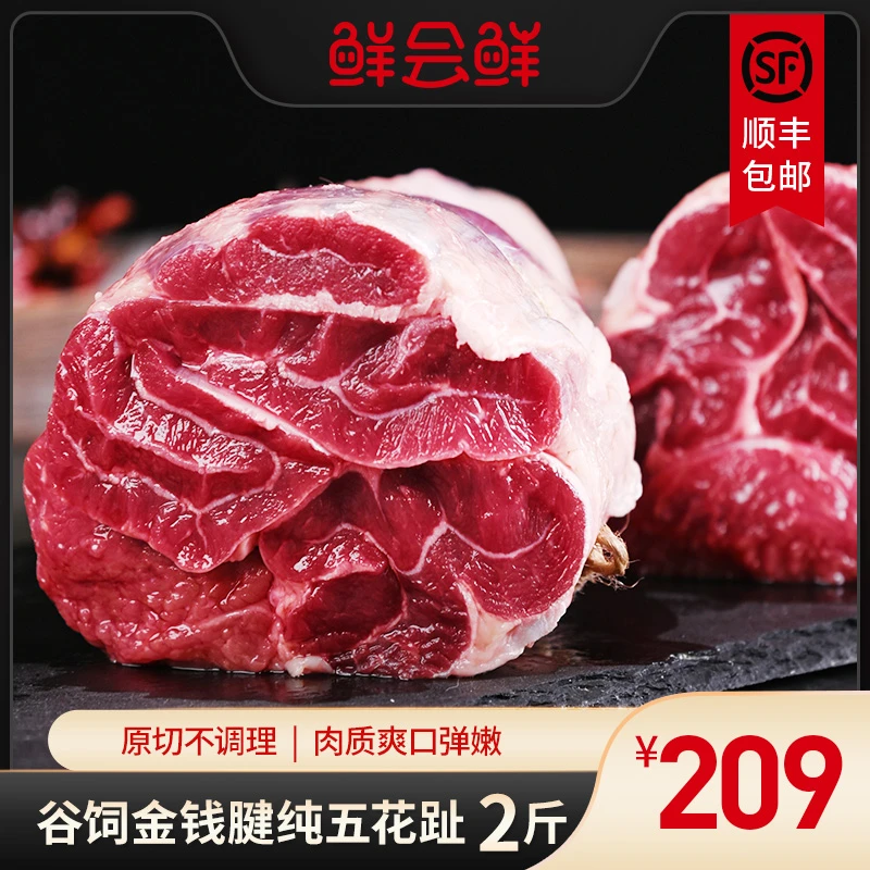 澳洲进口原切金钱腱牛腱子肉五花趾五花腱芯优质生鲜瘦牛肉1kgDB
