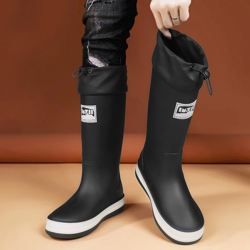 雨鞋男款防水防滑户外钓鱼男士劳保水鞋外卖骑手专用胶鞋长筒雨靴