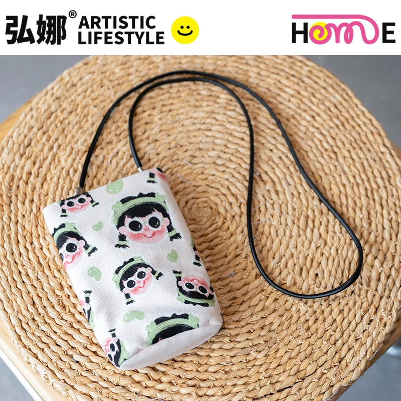 弘娜×仟精灵 插画师原创搞怪童趣手机包时尚百搭便携斜挎手拿包