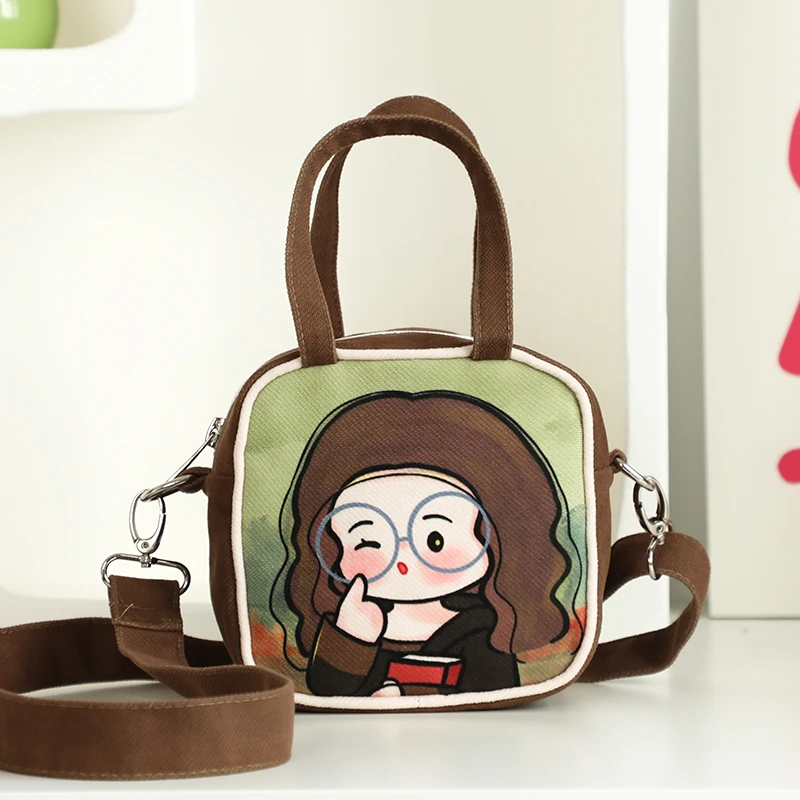弘娜×皮皮是小羊 合作款 秋冬美拉德名画可爱小巧斜挎手拎方盒子